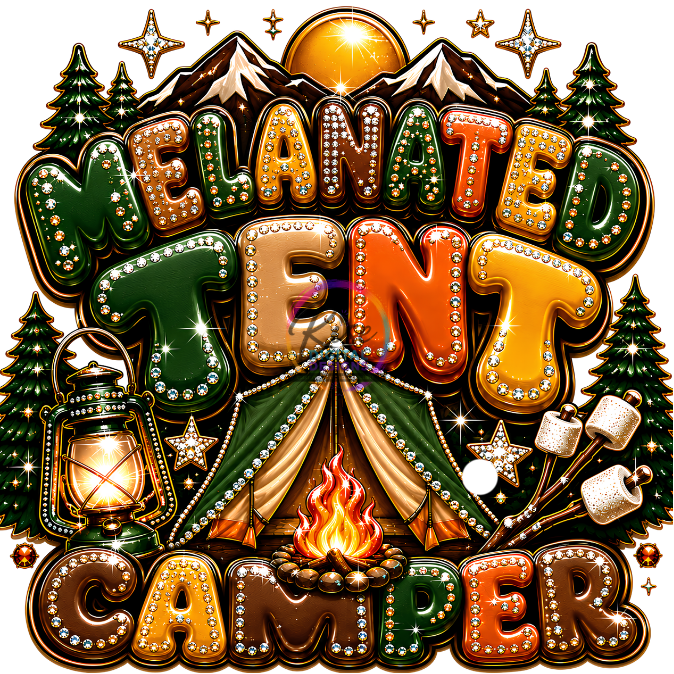 Melanated Tent Camper PNG | Camping HD Digital Download