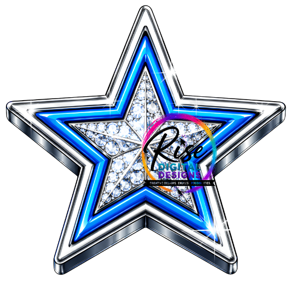 HD Bling Basketball & Star – Blue Diamond Sports Set