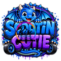 Blue dragon Scootin Cutie digital design