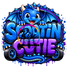 Blue dragon Scootin Cutie digital design