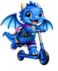 Blue Dragon on scooter: HD Digital Download