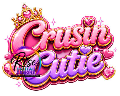 Crusin Cutie PNG Digital Download | Pink Purple Coquette Valentine Sublimation Design | Girly Y2K High Resolution Graphic