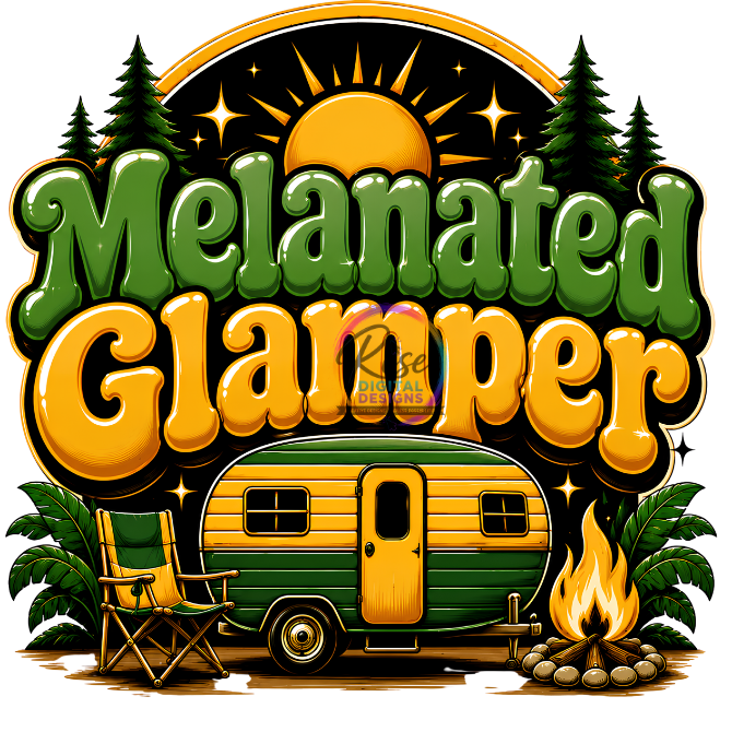 HD Melanated Glamper Digital Design | Camping PNG