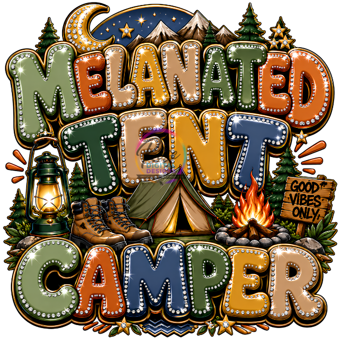HD Earth toned Melanated Tent Camper PNG | Camping Digital Download