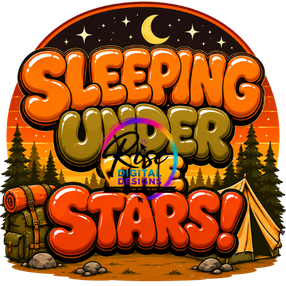Sleeping Under the Stars – Fall Camping Digital Design